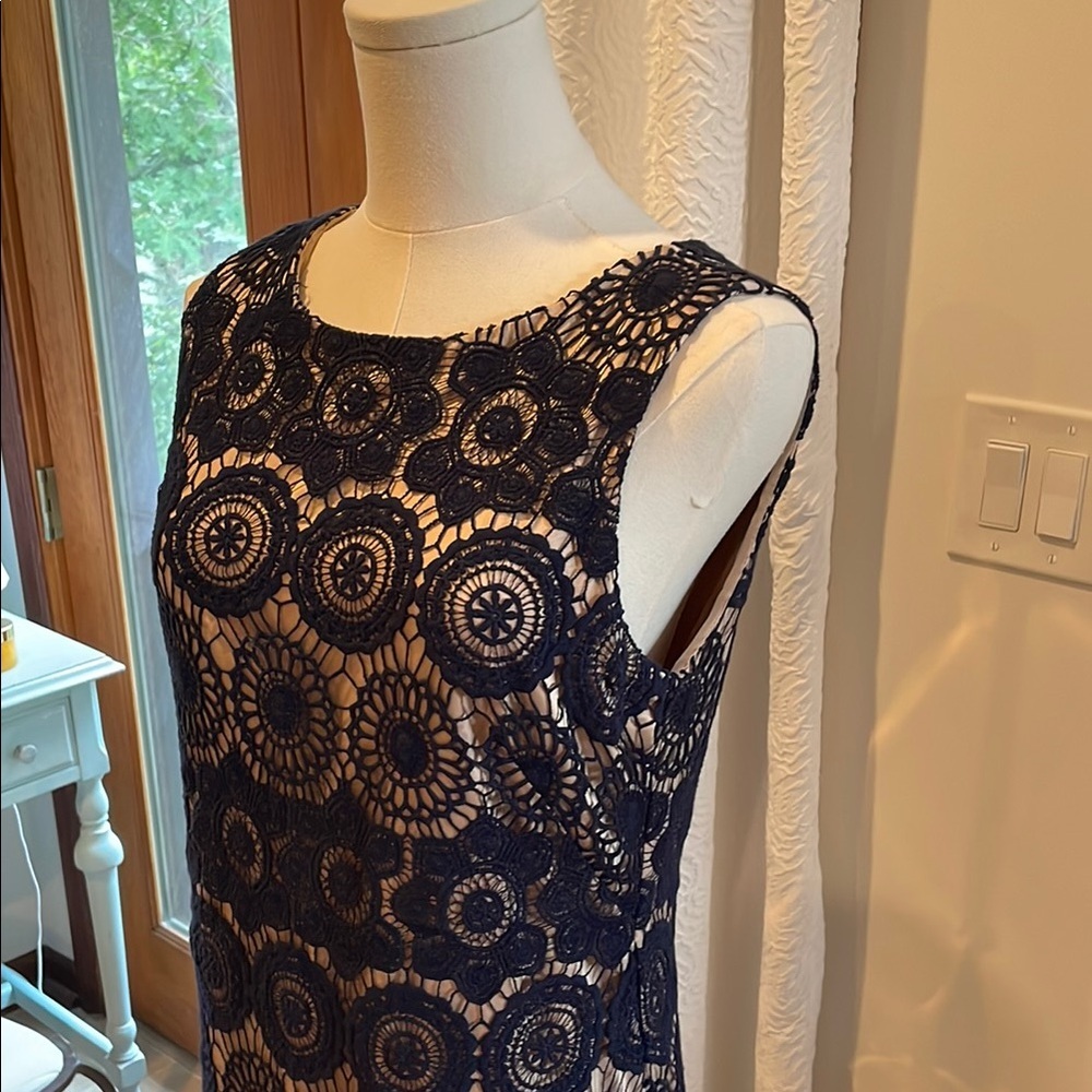 Eliza J Navy Blue Lace Dress Size 8 EUC - Picture 5 of 7